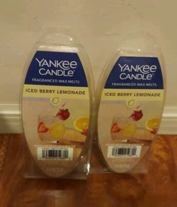 NEW Yankee Candle Iced Berry Lemonade Fragrance SPRING SUMMER Wax Melts Lot of 2 - Picture 1 of 2