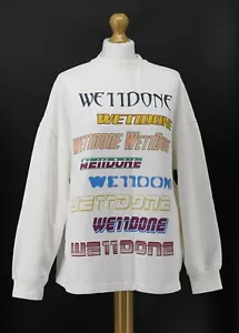 WE11DONE MUJER MULTI LOGO ALGODÓN SUDADERA XS BLANCO PRECIO DE VENTA SUGERIDO POR EL FABRICANTE £258 BR - Imagen 1 de 6