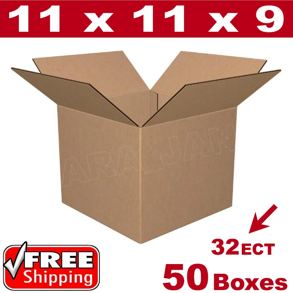 50 - 11x11x9 Cardboard Boxes Mailing Packing Shipping Box Corrugated Carton - Image 1 of 1