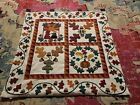 33x33" wall hanging quilt fall autumn farmhouse country acorns leaves chic green