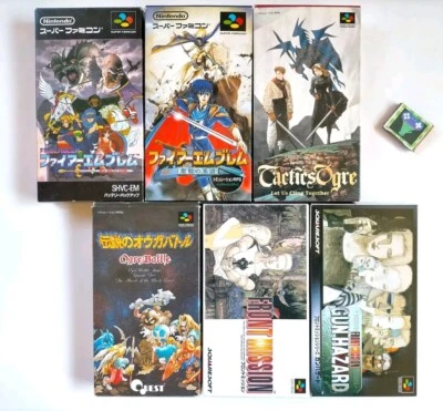 Lot 6 SFC Fire Emblem Tactics Ogre Densetsu no Ogre Battle Front Mission Japan - Image 1 of 4