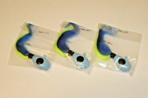 3 Pack Custom Made Blue / Chartreuse Walleye Hair River Jigs 5/8 oz. U.S.A. - Picture 1 of 5