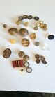 Vintage Buttons So Train, US Navy Army, WWII & British Royal Georgius