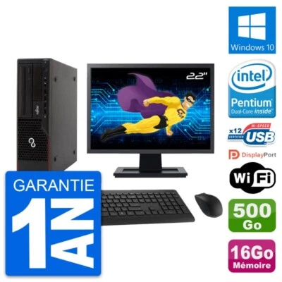 PC Fujitsu E910 Dt Pantalla 22" Intel G630 RAM 16Go Disco 500Go Windows 10 Wifi - Imagen 1 de 4