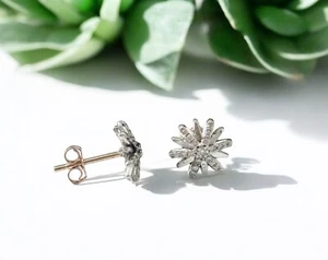 David Yurman Starburst Petite Sterling Silver Stud Earrings with Diamonds - Afbeelding 1 van 2