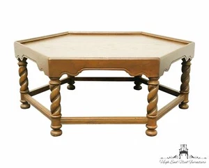 ETHAN ALLEN Royal Charter Oak 44" Hexagonal Accent Coffee Table - Picture 1 of 10