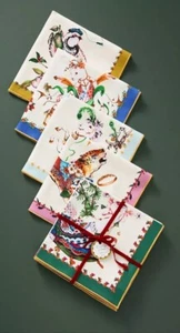 New Phannapast Anthropologie 12 Days of Christmas Napkins SET 12 - Picture 1 of 1
