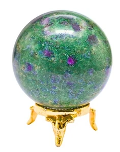 Ruby Fuchsite Crystal Sphere Ball with Stand - Picture 1 of 7