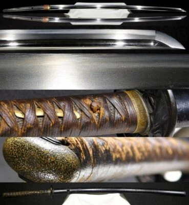 Hermosa Katana Espada Larga en Ichimonji Menuki Koshirae Original Edo Antigua Foto 1 de 4