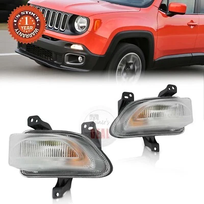 LH&RH Bumper DRL Parking Turn Signal Light Fog Lamps For Jeep Renegade 2015-2018 - Image 1 of 4