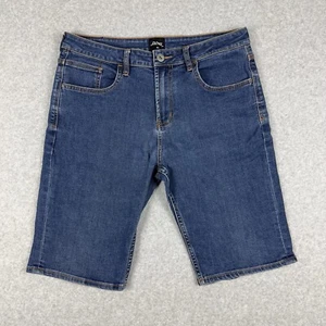 Riders By Lee R3 Short Mens Denim Shorts Size 34 Blue Slim Stretch Zip Fly Jorts - Picture 1 of 8