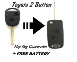 FOR TOYOTA CELICA COLORADO 2 BUTTON FLIP REMOTE KEY FOB CASE CONVERSION KIT - Picture 1 of 1