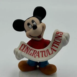 Vintage 4" Schmid Disney Mickey Mouse "Congratulations" Figurine - Porcelain - Picture 1 of 5