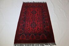 3'4" x 5'1" Afghan Tribal Vegetable Dye Hand Knotted Authentic Rug