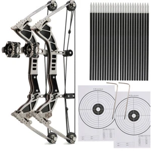 9.5" Mini Compound Bow Kit Arrows Target Shooting Archery Toy Gift Pocket Bow - Picture 1 of 19