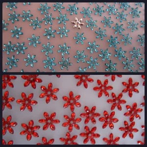 stones flowers applique patch 8mm turquoise red sewing decoration ATST27 - Picture 1 of 3