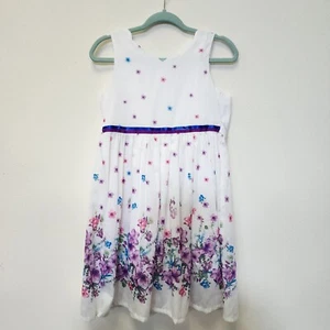 Sunny Fashion Dress Girls 12 Colorful Floral Garden Wedding Tie Waist Fairy - Picture 1 of 12