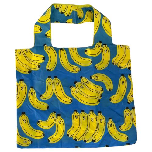 Sac fourre-tout réutilisable LOQI épicerie mauvaises bananes bleu jaune art des fruits