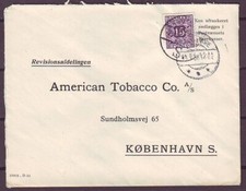 e4848/ Denmark Postage Due Cover t/ American Tobacco Co 1938