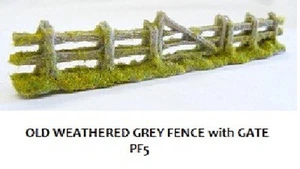 Javis PF5 Old Weathered Grey Fencing with Gate 135mm '00' Gauge - Picture 1 of 5
