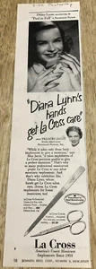 Manicuras Diana Lynn 1950 para LA CROSS - Anuncio de revista vintage - Imagen 1 de 2