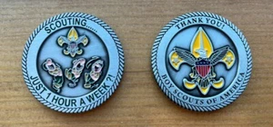 NUR 1 STUNDE PRO WOCHE?! CHALLENGE MÜNZE Cub Scout und Boy Scout Leader Award Geschenk - Bild 1 von 2