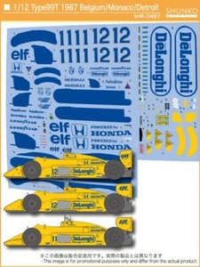 SHUNKO Decal Sheet 1:12 Scale Camel Lotus 99T Full Sponsor Sheet suit Beemax Kit - Bild 1 von 5