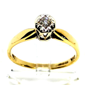 Diamond Solitaire Gold 9ct 9 Carat Ring Love Engagement Size UK M.5 US 6.2