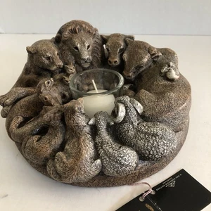 Windstone Editions Noahs Ark Animals Candle Votive Holder Lamp Made in 2000 Pena - Picture 1 of 9