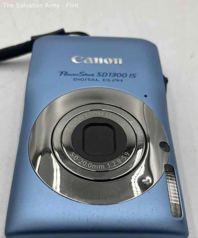 Canon Light Blue Powershot SD1300 IS Digital Camera Compact 4x Optical Zoom - Image 1 of 4