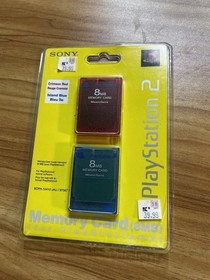 Sony PlayStation 2 PS2 8MB Memory Card SCPH-10410 Crimson/Blue  2pk NEW Sealed 