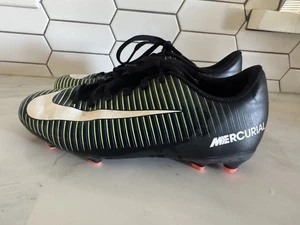 Nike Kids Mercurial Vortex III FG Soccer Cleats Black Elec Green Size 5Y 5 - Picture 1 of 7
