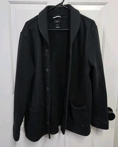 Cardigan uomo M RVCA cotone pesante spugna scialle colletto bottoni davanti - Foto 1 di 5