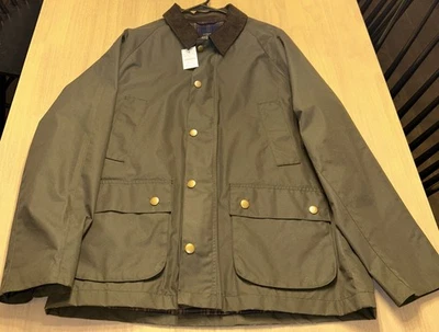 Chaqueta grande de sarga encerada J Crew para hombre BR943, verde catskill Foto 1 de 4