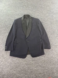 Vintage Witty Brothers Tuxedo Jacket 44 R Blue Black Wool Wedding Luxury 1950s - Picture 1 of 17