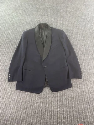 Vintage Witty Brothers Tuxedo Jacket 44 R Blue Black Wool Wedding Luxury 1950s - Image 1 of 4