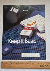 BASIC Zigaretten Magazin Printanzeige Werbung Vintage 1998 Keep It Basic  - Bild 1 von 2