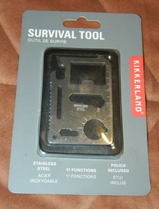 New KIKKERLAND SURVIVAL TOOL 11 Functions Stainless Steel with Pouch - Picture 1 of 6