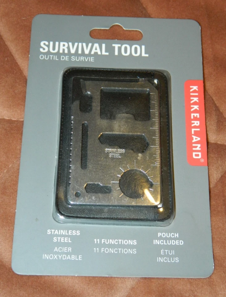 New KIKKERLAND SURVIVAL TOOL 11 Functions Stainless Steel with Pouch - Image 1 of 4