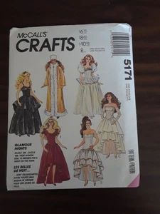 McCall’s 5171 SIN CORTAR Muñeca Ropa Barbie, 11 1/2” - 1991 Vintage Patrón de Costura - Imagen 1 de 1