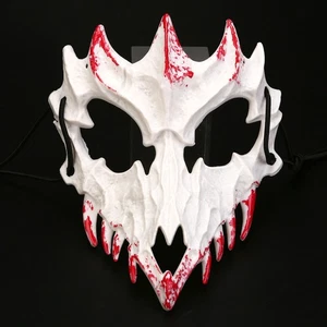 Halloween Mask Half-face Mask Cos Dragon God Fierce Tiger Night Fork Tengu M _pu - Picture 1 of 23