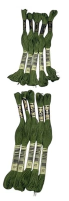 10 Skeins DMC Cotton Embroidery Floss Med Avocado Green 937 France 8.7y Each NEW - Image 1 of 4