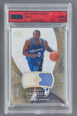2007-08 Exquisite Collection Gilbert Arenas Dual Jersey Parallel /25 #11 BGN - Image 1 of 2