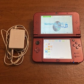 "New" Nintendo 3DS XL TOP IPS - Red Console 4GB W/ Charger Tested Works
