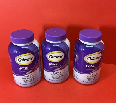 3x Caltrate 600 Plus D3 Minerals cálcio vitamina D comprimidos suplemento 165C 3/26 - Imagem 1 de 3