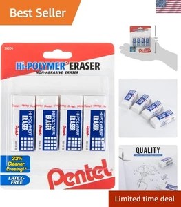 Gomas de borrar en bloque blancas suaves y efectivas en paquete de 4 - perfectas para líneas limpias - Imagen 1 de 9