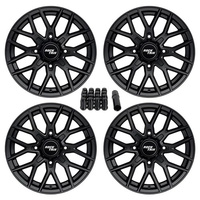 15" RockTrix RT104 Wheels 15x7 4x110, 4+3, includes 10x1.25 Nuts for ATV UTV SxS - Image 1 of 4