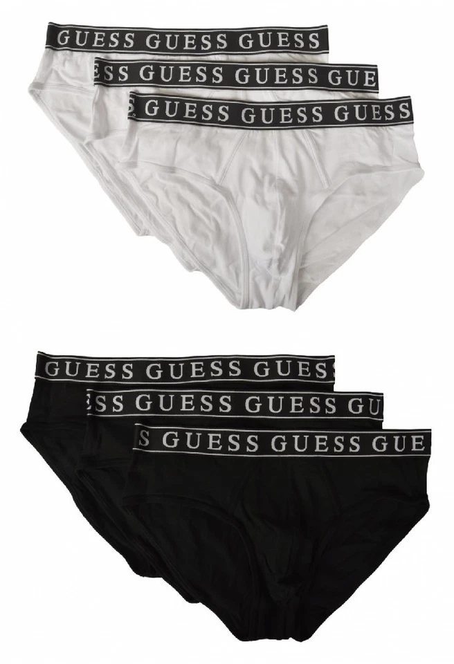 Slip uomo GUESS confezione 3 pezzi elastico a vista mutanda tripack cotone elast - Immagine 1 di 1