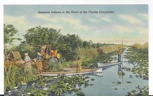 INDIOS SEMINOLE EN EL CORAZÓN DE LOS EVERGLADES, FLORIDA, FL - CT 1938 - Imagen 1 de 1
