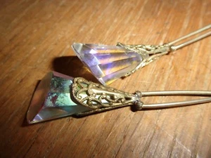 Rare Pair of Victorian crystal Hair clips - Picture 1 of 7